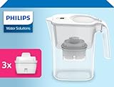Jarra filtrante Philips AWP2936WHT-3/10 con 3 filtros Micro X Clean, reduce la cal, el cloro y los microplásticos y el PFOA, agua filtrada con gran sabor y pureza 3 litros, blanco