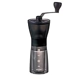 HARIO Mini Mill Plus | Compact & Adjustable Hand Coffee Grinder with Ceramic Burrs, Black x, 0.47 Ounces, plástico, Negro Transparente