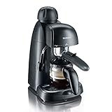 SEVERIN - Cafetera espresso a presión con espumador de leche, Máquina de café,Hasta 4 tazas de café de barista, Negro, KA 5978