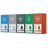 by Amazon Cápsulas de café Paquete Variado compatibles con Nespresso, 100 Unidad, 5 Paquetes de 20, Certificado por Rainforest Alliance
