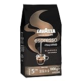 Lavazza, Espresso Italiano Classico, Café en Grano, Ideal para la Máquina de Café Espresso, con Notas Aromáticas Florales, 100 % Arábica, Intensidad 5, Tueste Medio, Paquete de 1 kg