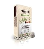KoffieCup Ristretto 40 cápsulas compostables de café compatibles con máquinas Nespresso original line. Receta Ristretto. Total 40 cápsulas (4x10cáps)
