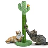 Mora Pets Poste rascador para Gatos Grandes arbol para Gatos Cactus, 83x39cm (H x Ø), rascadores de sisal Natural Color grün