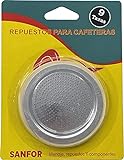 Sanfor Juntas Goma + Filtro para Cafetera Italiana, 9 Tazas, Caucho Blanco, Aluminio, 82 x 65 x 8 mm, 87026