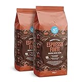 Marca Amazon - Happy Belly Café de tueste natural en grano 'Espresso Forte' (2 x 500g)