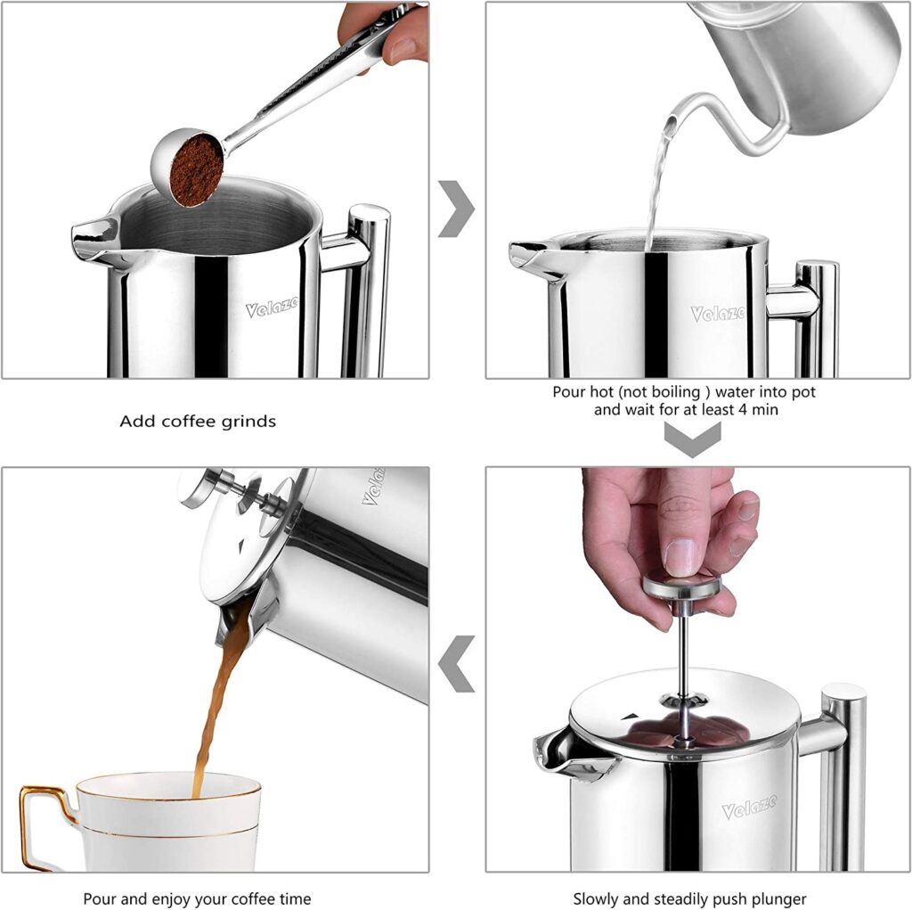 Como preparar café en la cafetera de émbolo Velaze ‎VLZ-QC-S